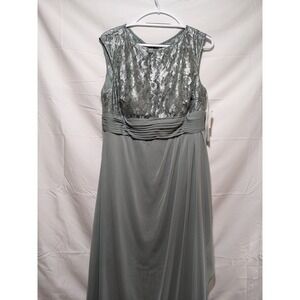 P&L Lace Bodice Formal Dress Pleated Chiffon Gown Evening Party Size 14